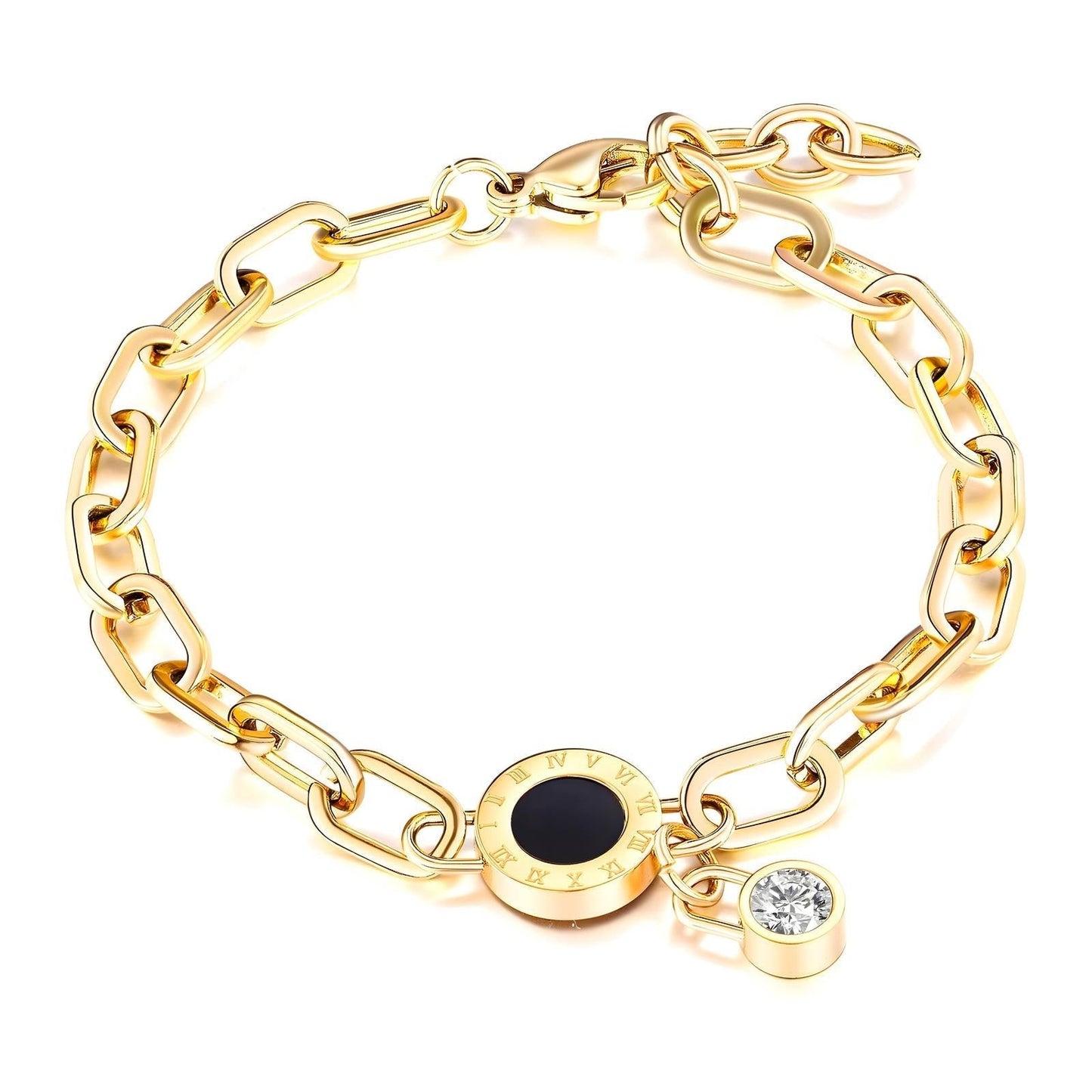 18K Gold Plated Romanian Watch Bracelet