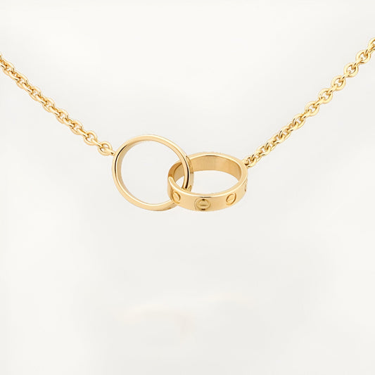 18K Gold Plated Screw Rings Necklace