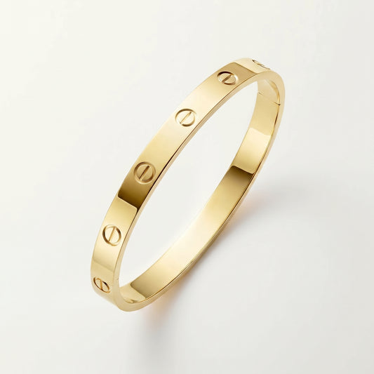 18K Gold Plated Screw Bangle